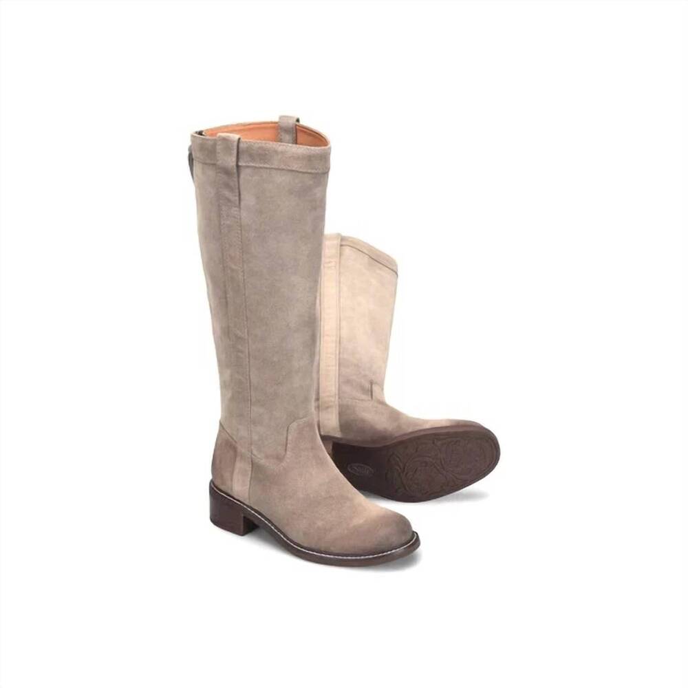 NEW SOFFT women's taryn waterproof suede riding boots in mushroom